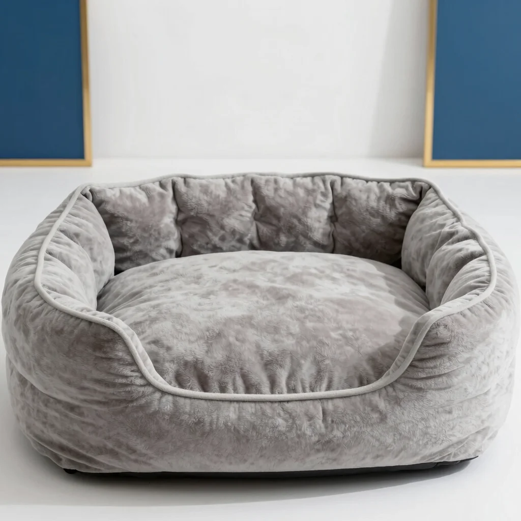 Plush Washable Round Pet Bed